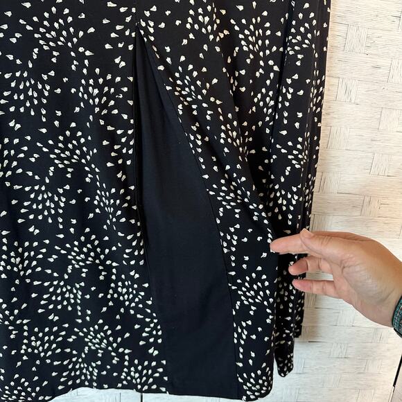 Grace the perfect top cardigan open front waterfall black cream print plus size - Picture 4 of 11